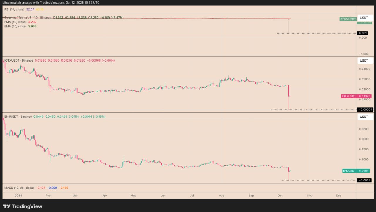 Giá Altcoin dường như đã giảm xuống 0 đô la trên Binance trong đợt sụp đổ thị trường hôm thứ Sáu.