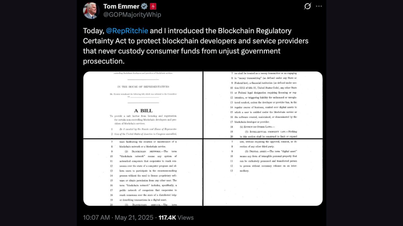 Giới thiệu lại Đạo luật chắc chắn về quy định Blockchain vào ngày 21 tháng 5