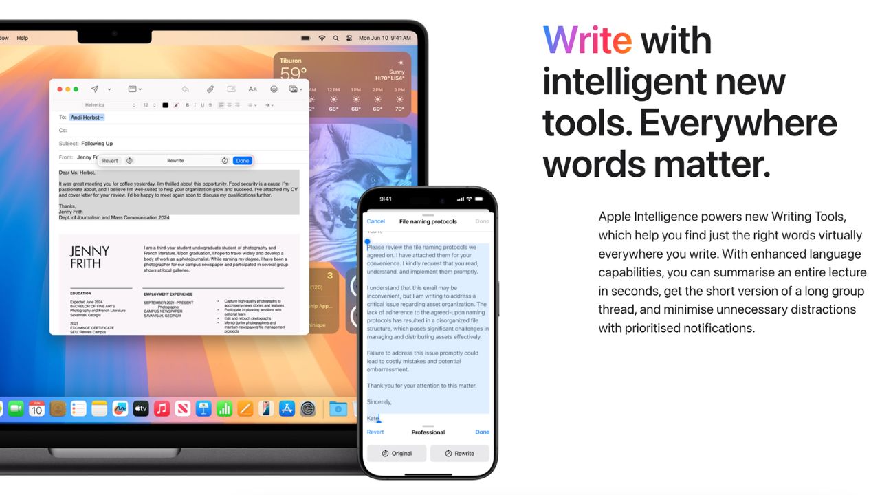 Apple Intelligence sẽ giới thiệu các công cụ trực quan và viết mới được tăng cường bởi AI