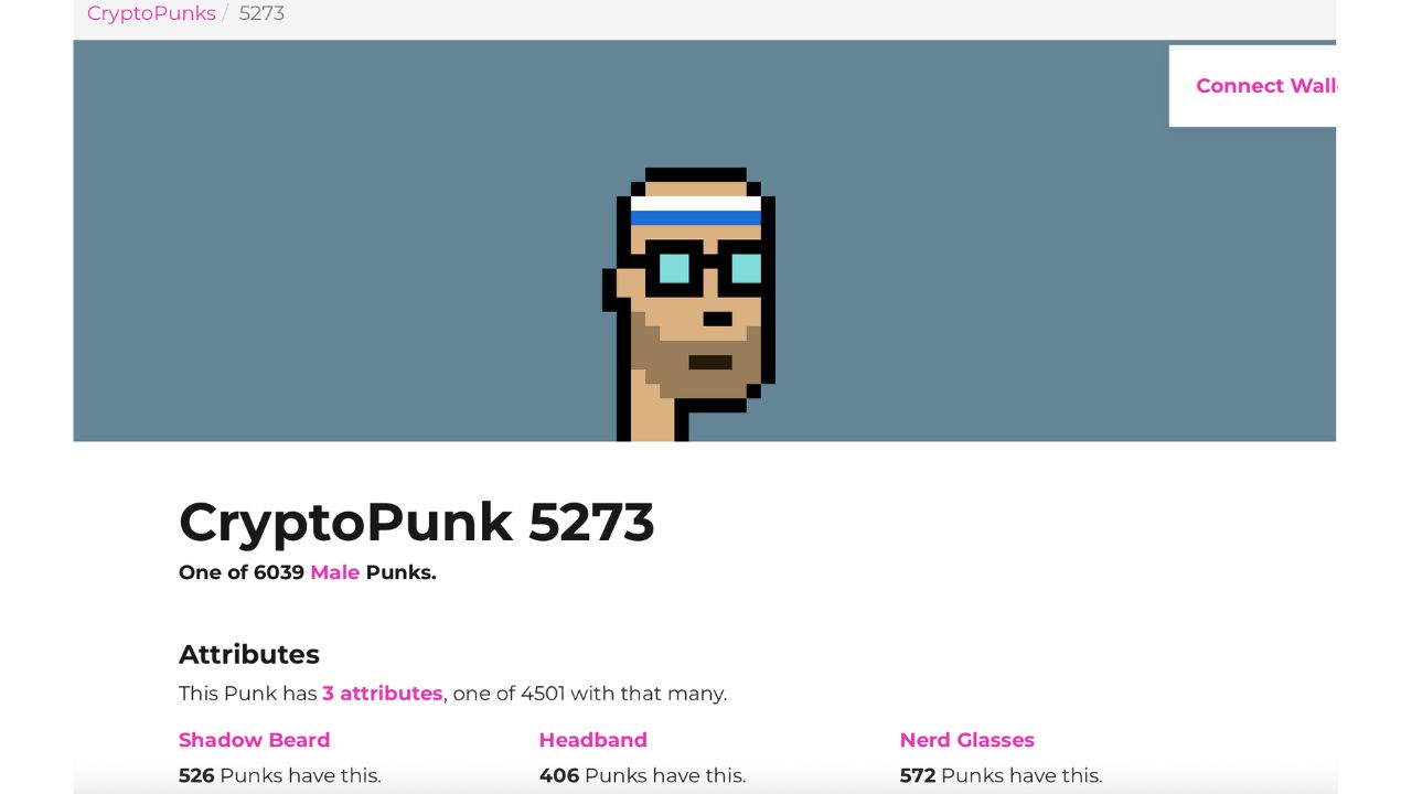 CryptoPunk #5273 với các thuộc tính