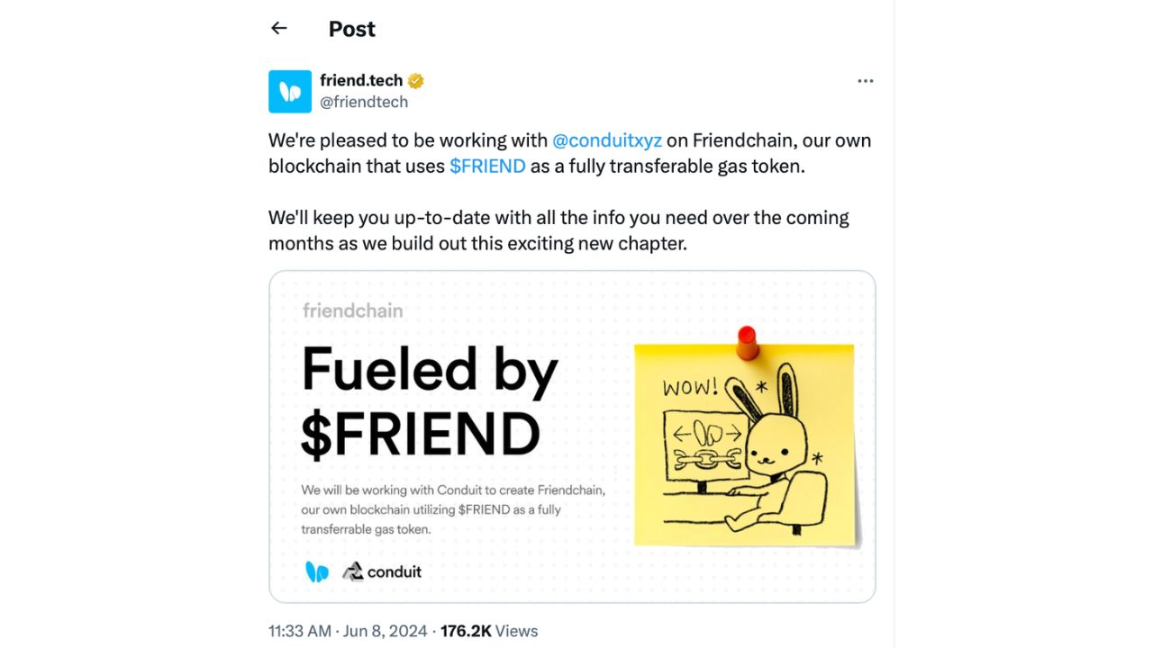 Friend.tech công bố kế hoạch phát triển blockchain của riêng mình