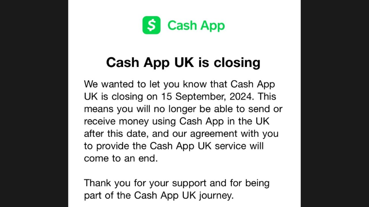 Tin nhắn được gửi tới người dùng Cash App UK vào ngày 18 tháng 7