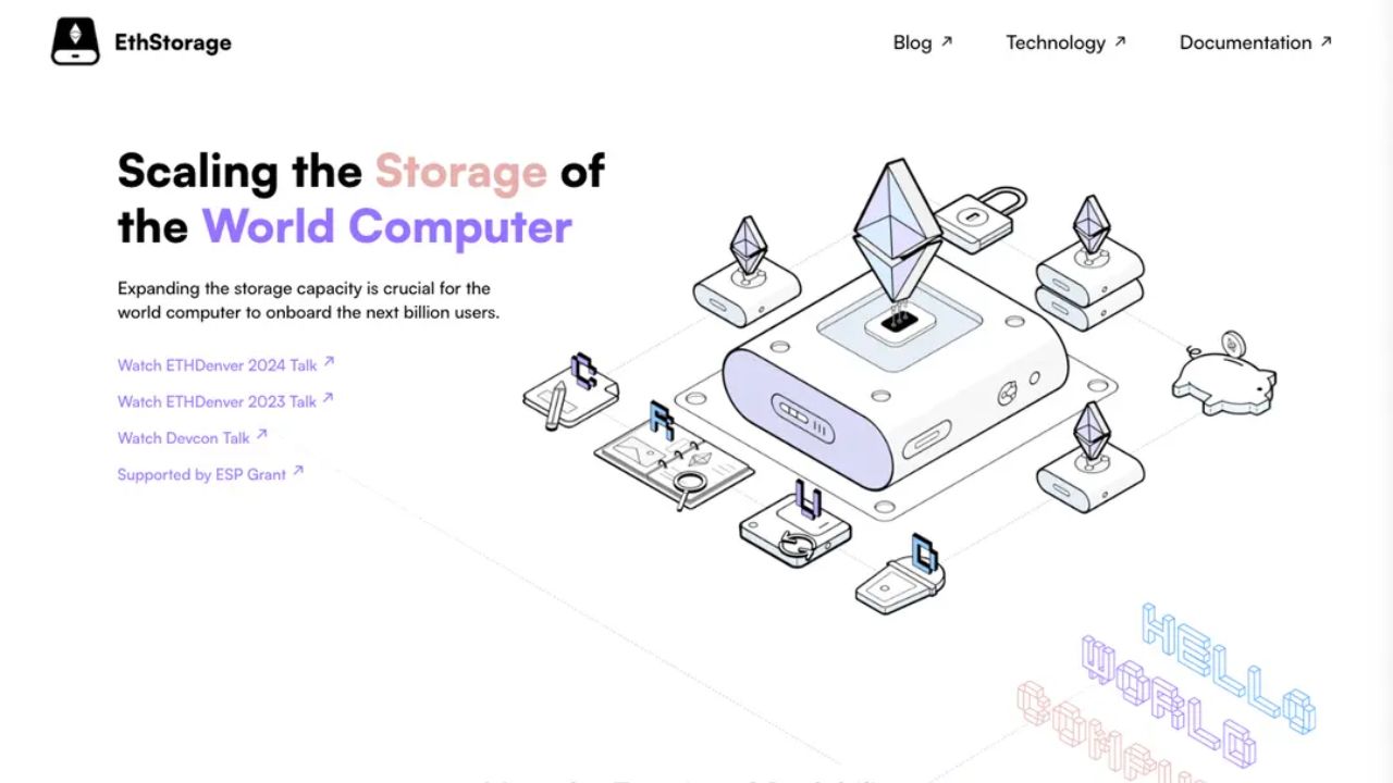 Giao diện website EthStorage